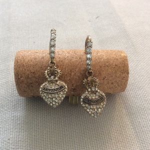 Juicy Couture Crown Heart Dangle Earrings